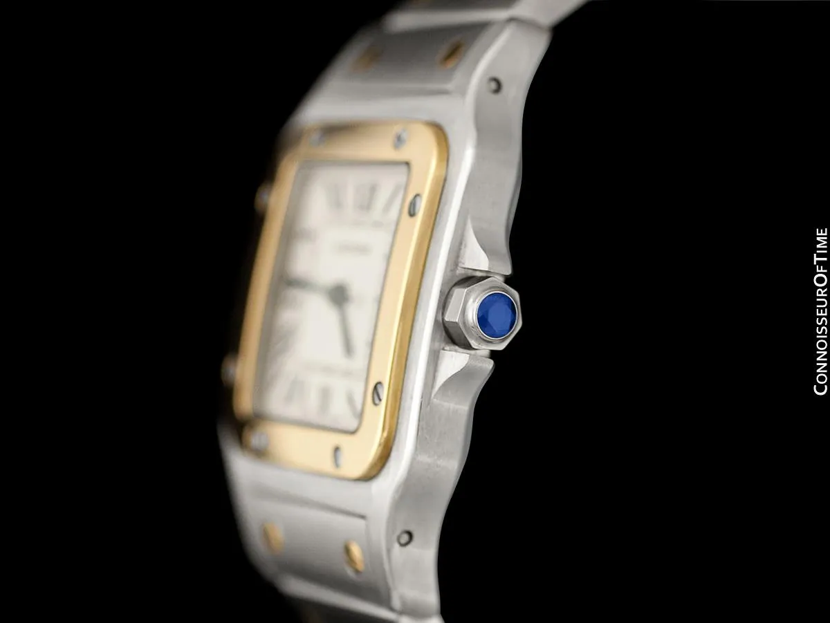 Cartier Santos Galbee Mens Two-Tone Stainless Steel & 18K Gold Bracelet Watch - Papers & Box