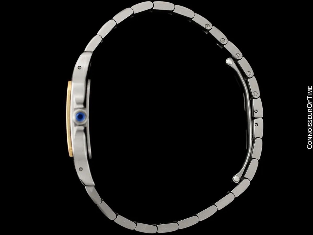 Cartier Santos Galbee Mens Two-Tone Stainless Steel & 18K Gold Bracelet Watch - Papers & Box