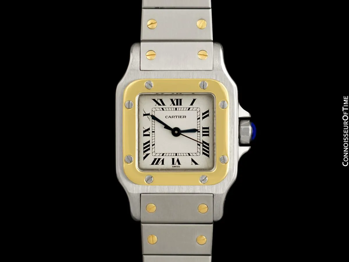 Cartier Santos Ladies Two-Tone Automatic Bracelet Watch - Stainless Steel & 18K Gold