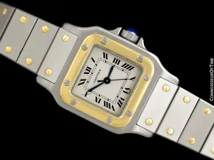 Cartier Santos Ladies Two-Tone Automatic Bracelet Watch - Stainless Steel & 18K Gold