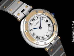 Cartier Santos Vendome Ladies Quartz Watch - Stainless Steel & 18K Gold