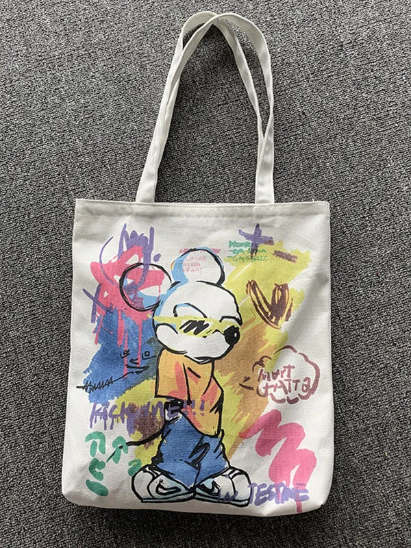Cartoon Doodle Canvas Bag