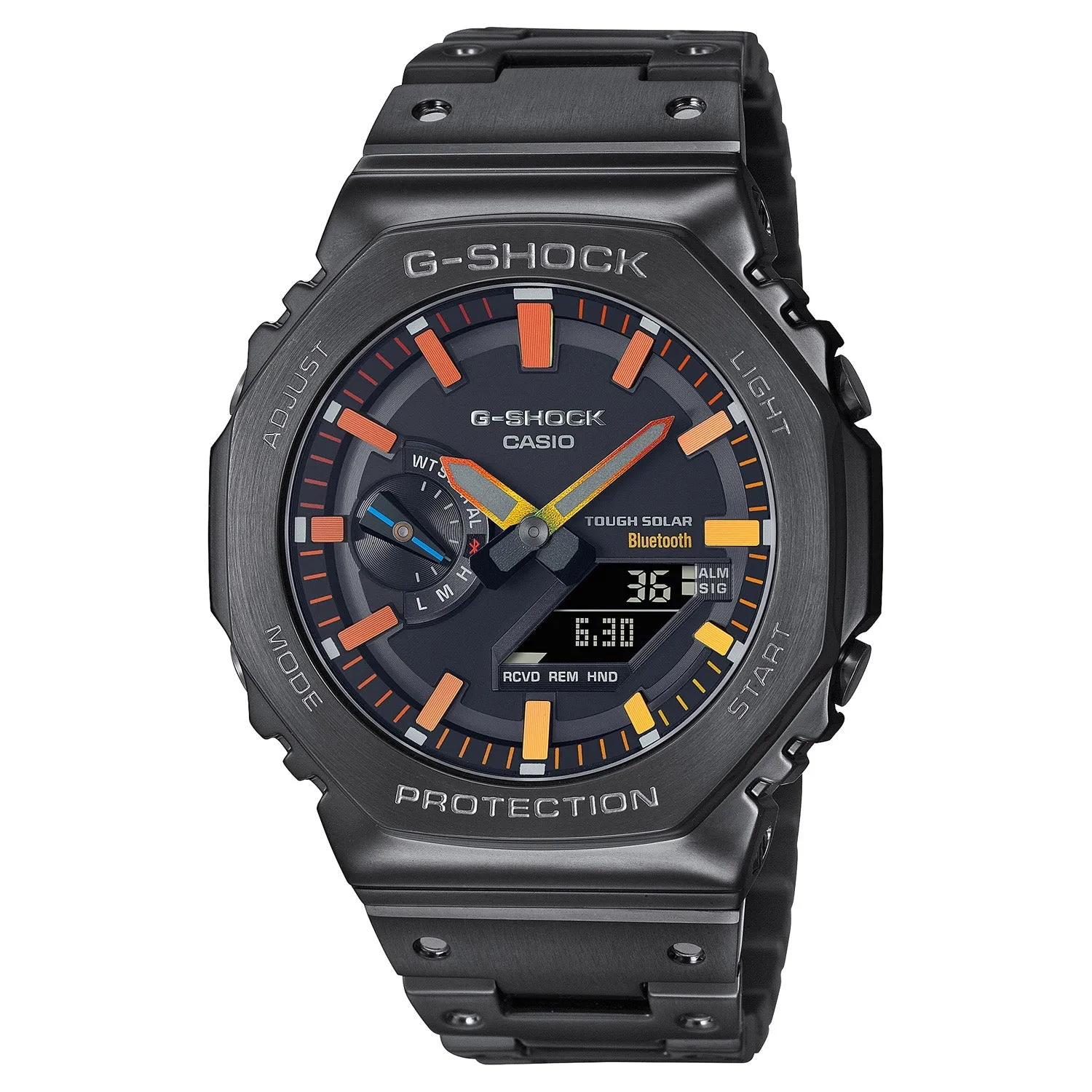 Casio G-Shock 2100 Full Metal Black Orange Yellow GMB2100BPC-1A