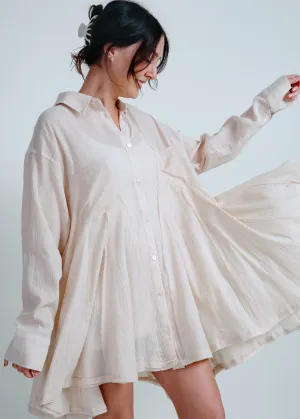 Channing Button Down Tunic - Natural