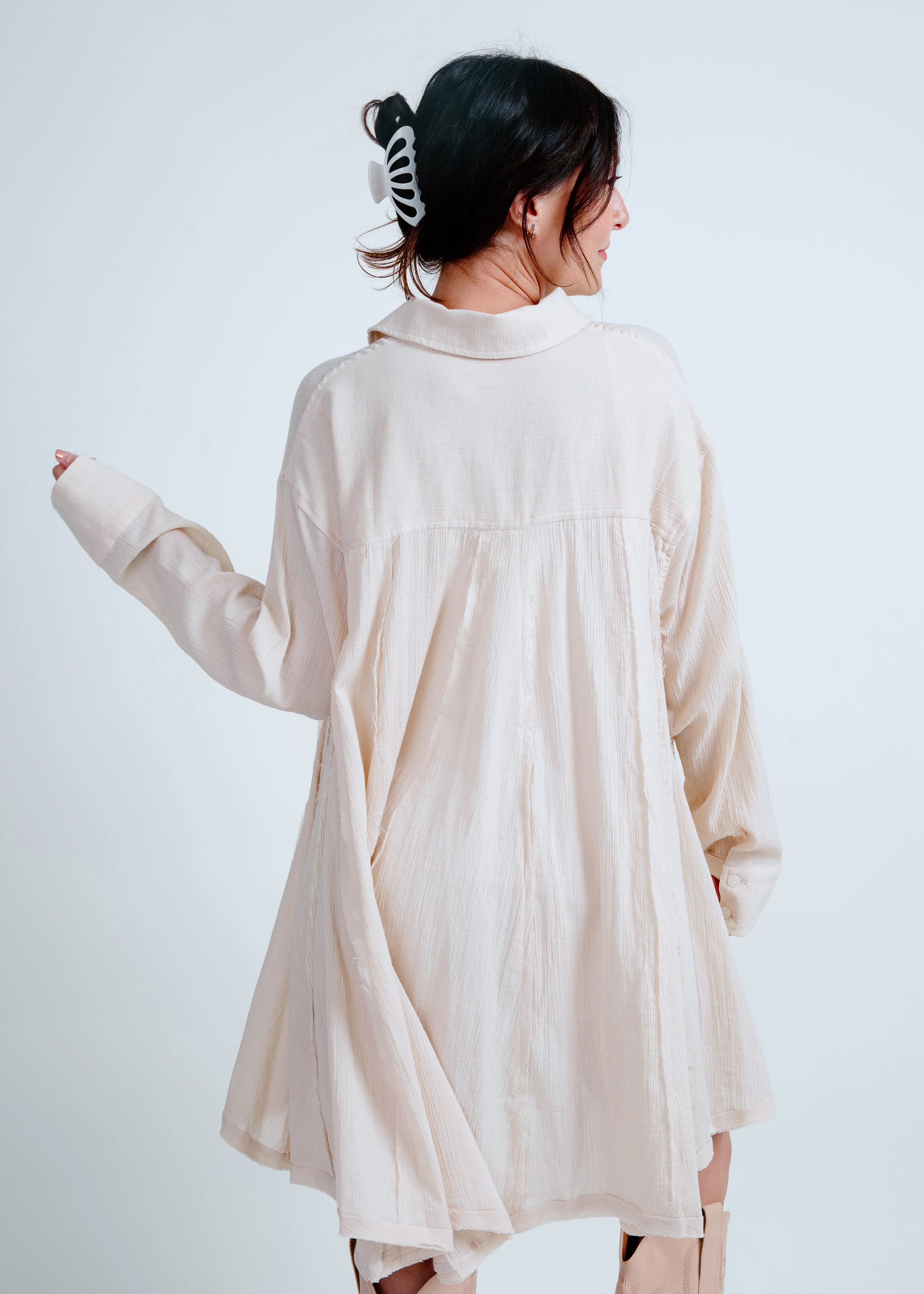 Channing Button Down Tunic - Natural