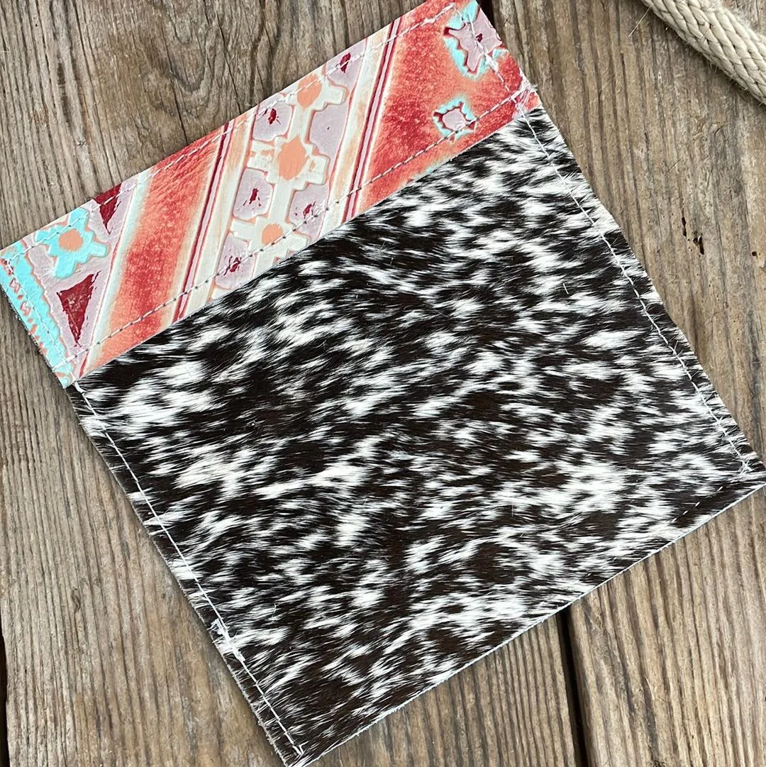 Checkbook Cover - Chocolate & White w/ Fiesta Navajo