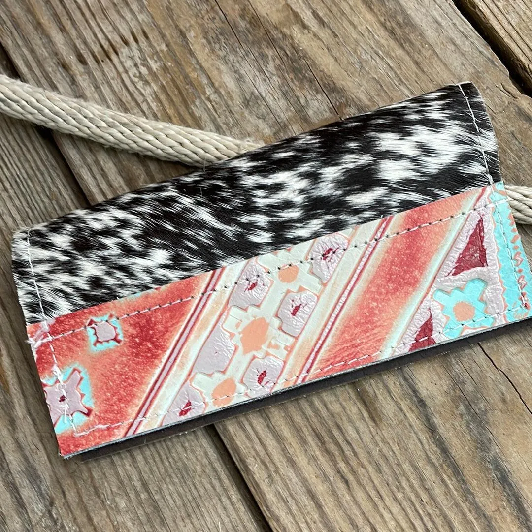 Checkbook Cover - Chocolate & White w/ Fiesta Navajo