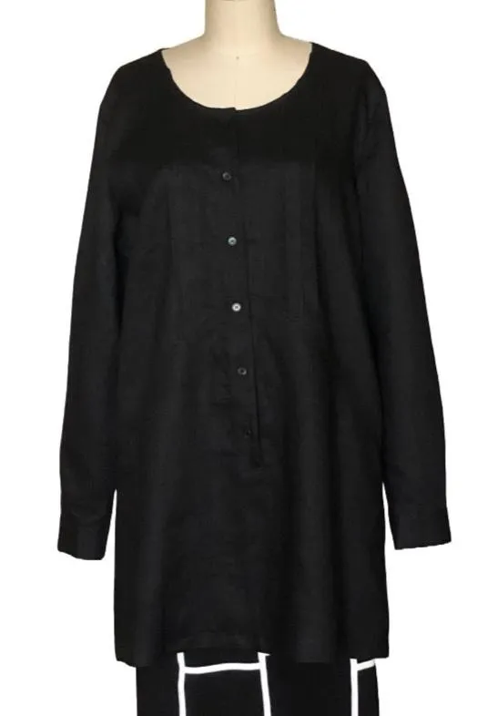 Classic Long Sleeve Linen Tunic - Style #1773K (Taupe)