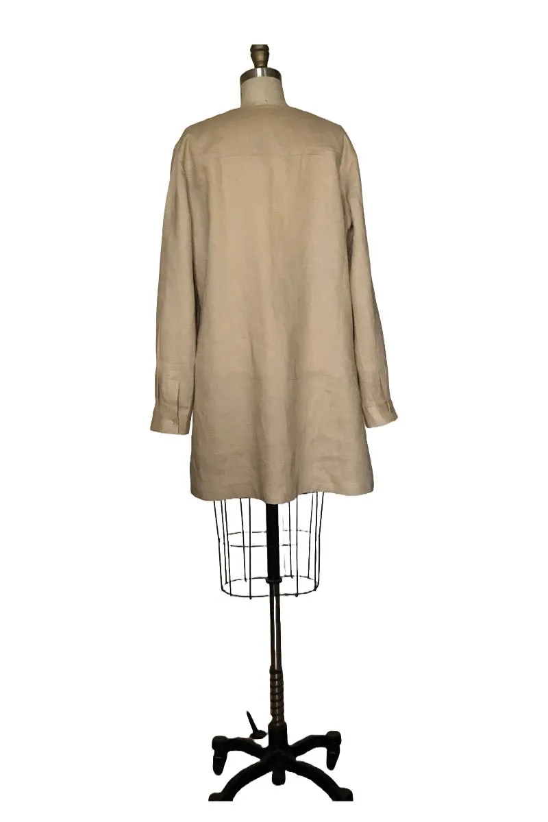 Classic Long Sleeve Linen Tunic - Style #1773K (Taupe)