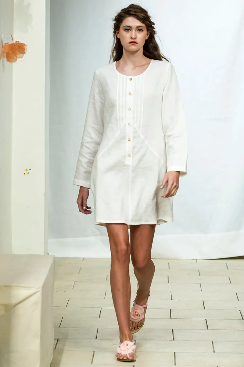 Classic Long Sleeve Linen Tunic - Style #1773K (Taupe)
