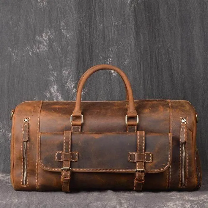 Clay Leather Duffel Bag for Men