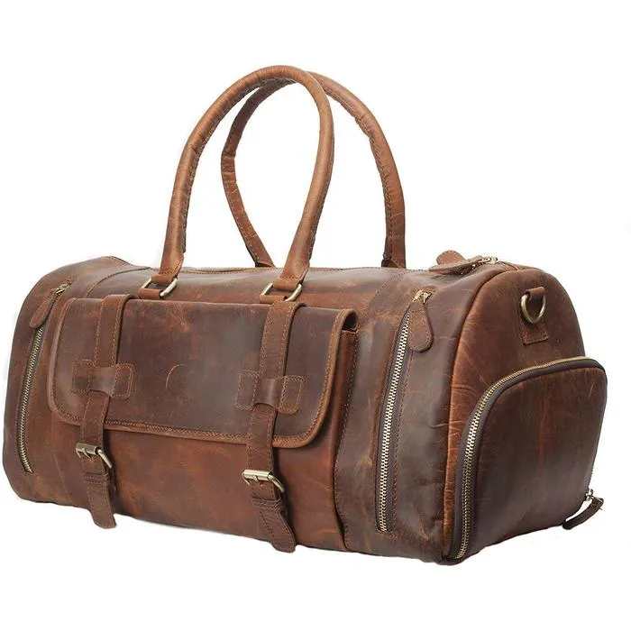 Clay Leather Duffel Bag for Men