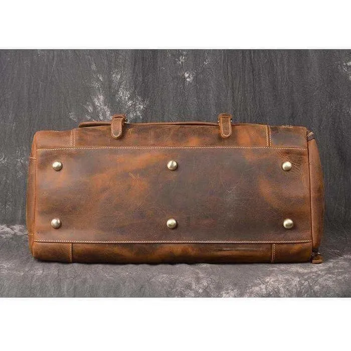 Clay Leather Duffel Bag for Men