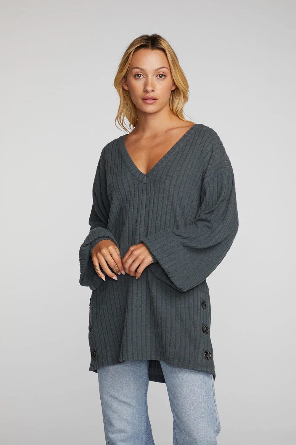 Coda Pullover Tunic in Charcoal