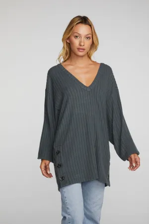 Coda Pullover Tunic in Charcoal