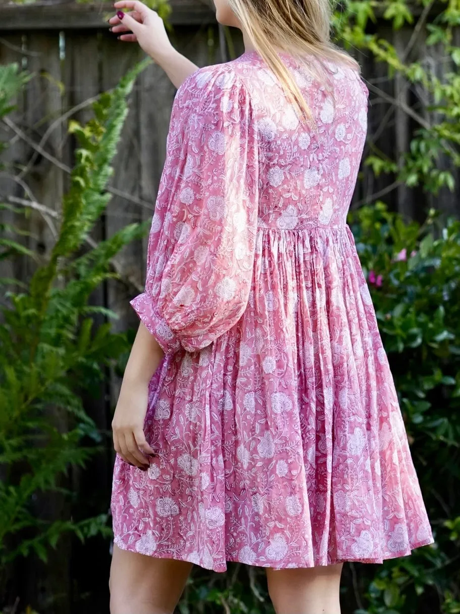 Cotton Mini Dress - Pink FINAL SALE