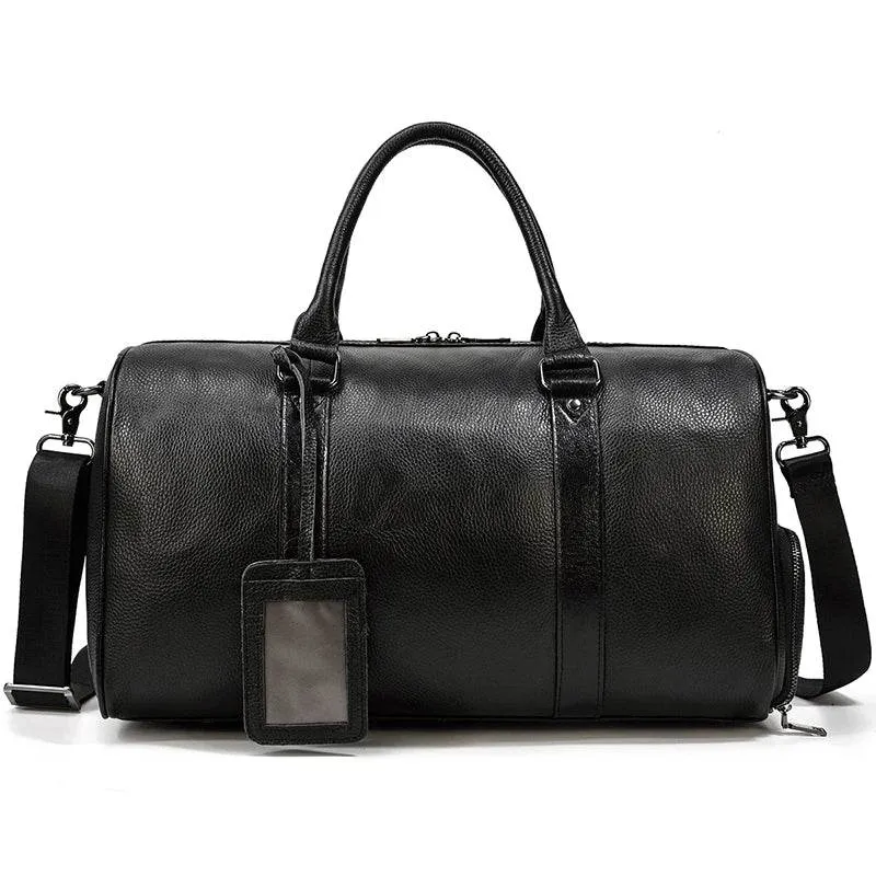 Cow Leather Luxury Travel Bag Weekender for Men and Women