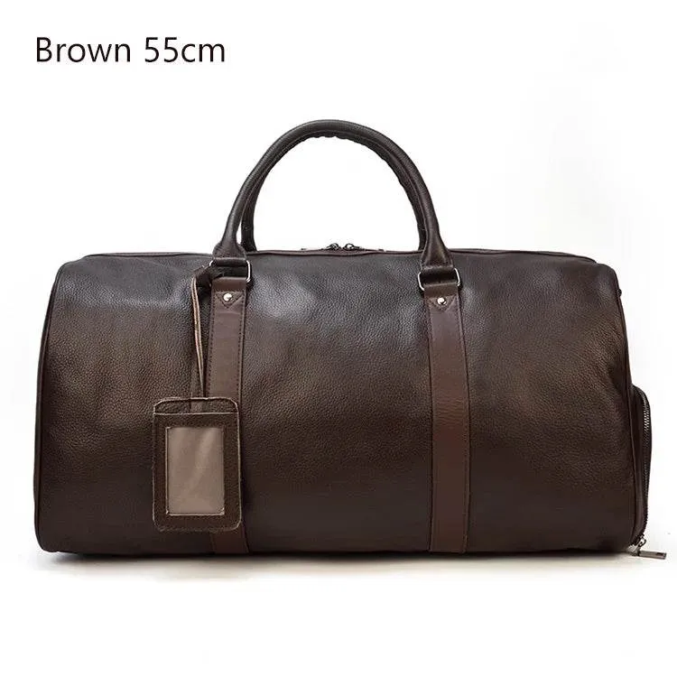 Cow Leather Luxury Travel Bag Weekender for Men and Women