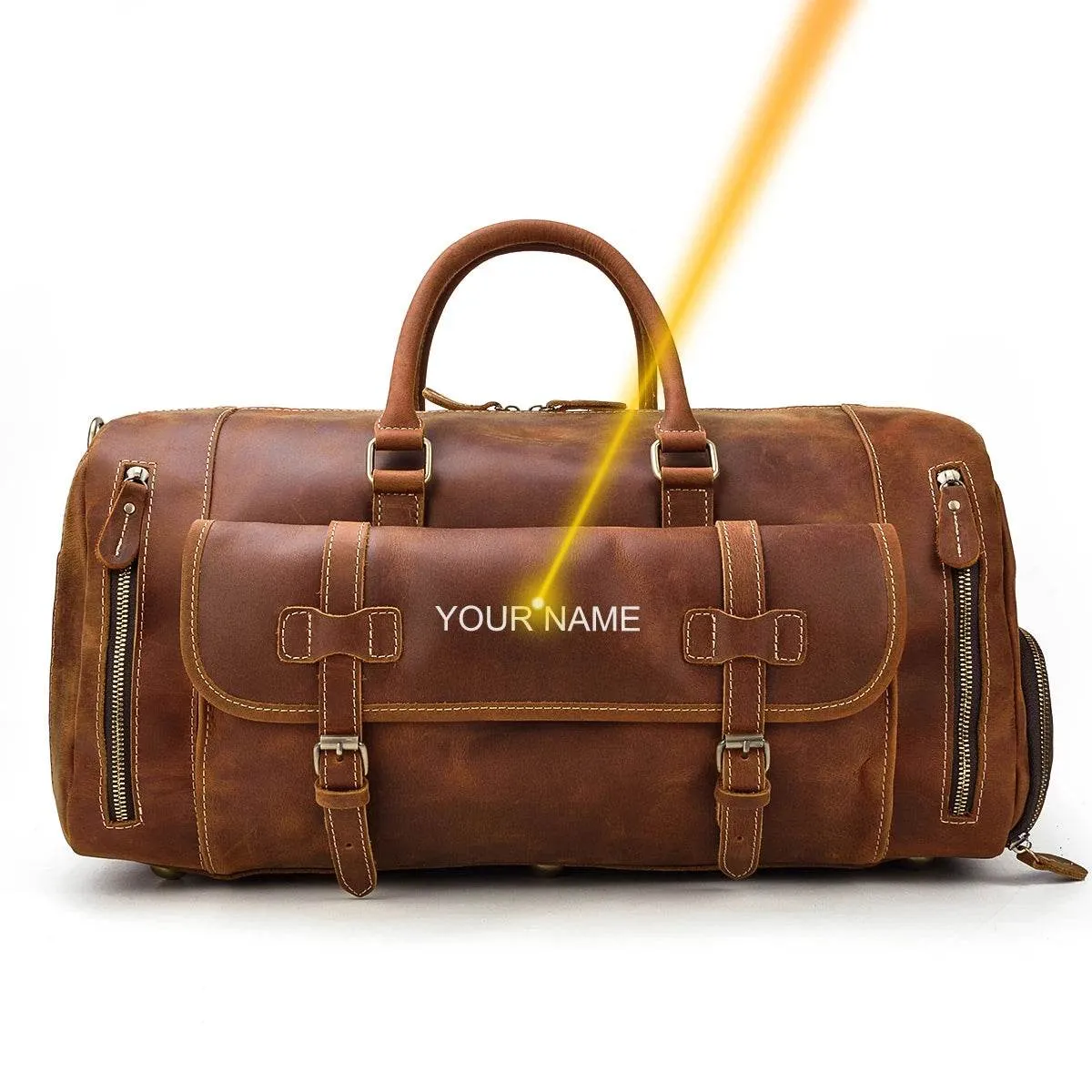 Crazy Horse Leather Duffle – Large Capacity Travel Weekender