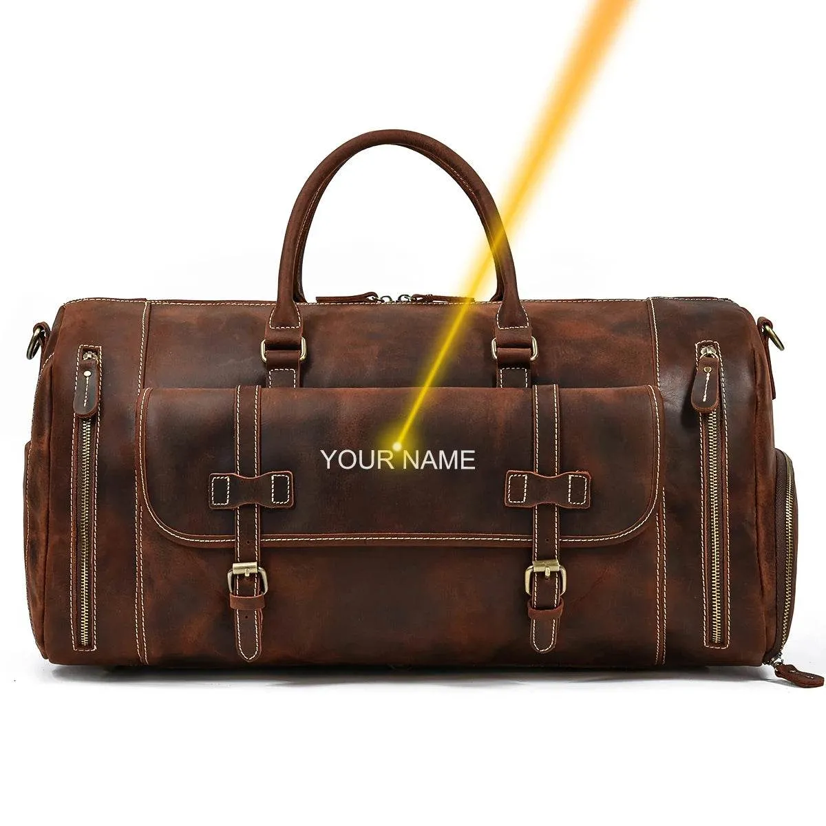 Crazy Horse Leather Duffle – Large Capacity Travel Weekender