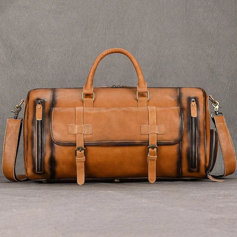 Crazy Horse Leather Duffle – Large Capacity Travel Weekender