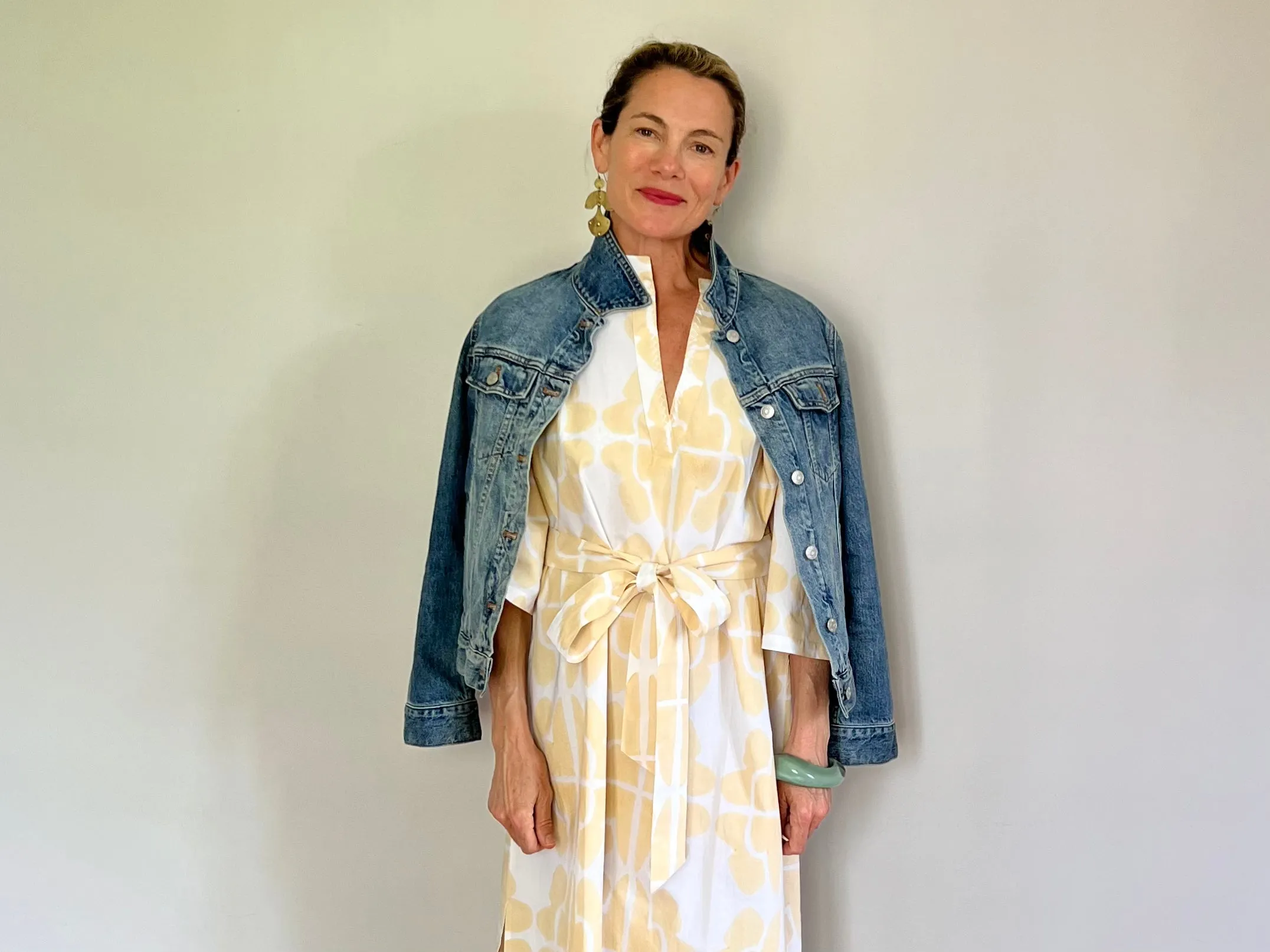 Cream Butterfly Midi Dress