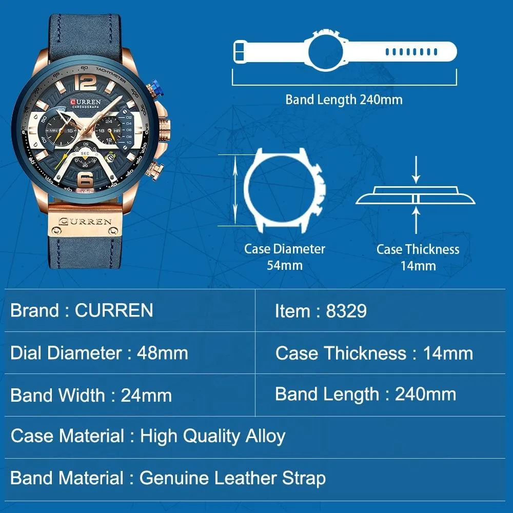 CURREN Luxury Casual Sport Watches for Men