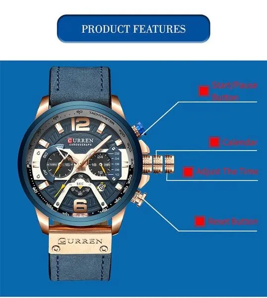 CURREN Luxury Casual Sport Watches for Men