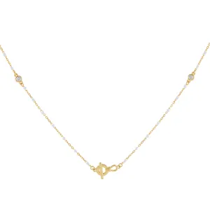 CZ X Enamel Toggle Necklace