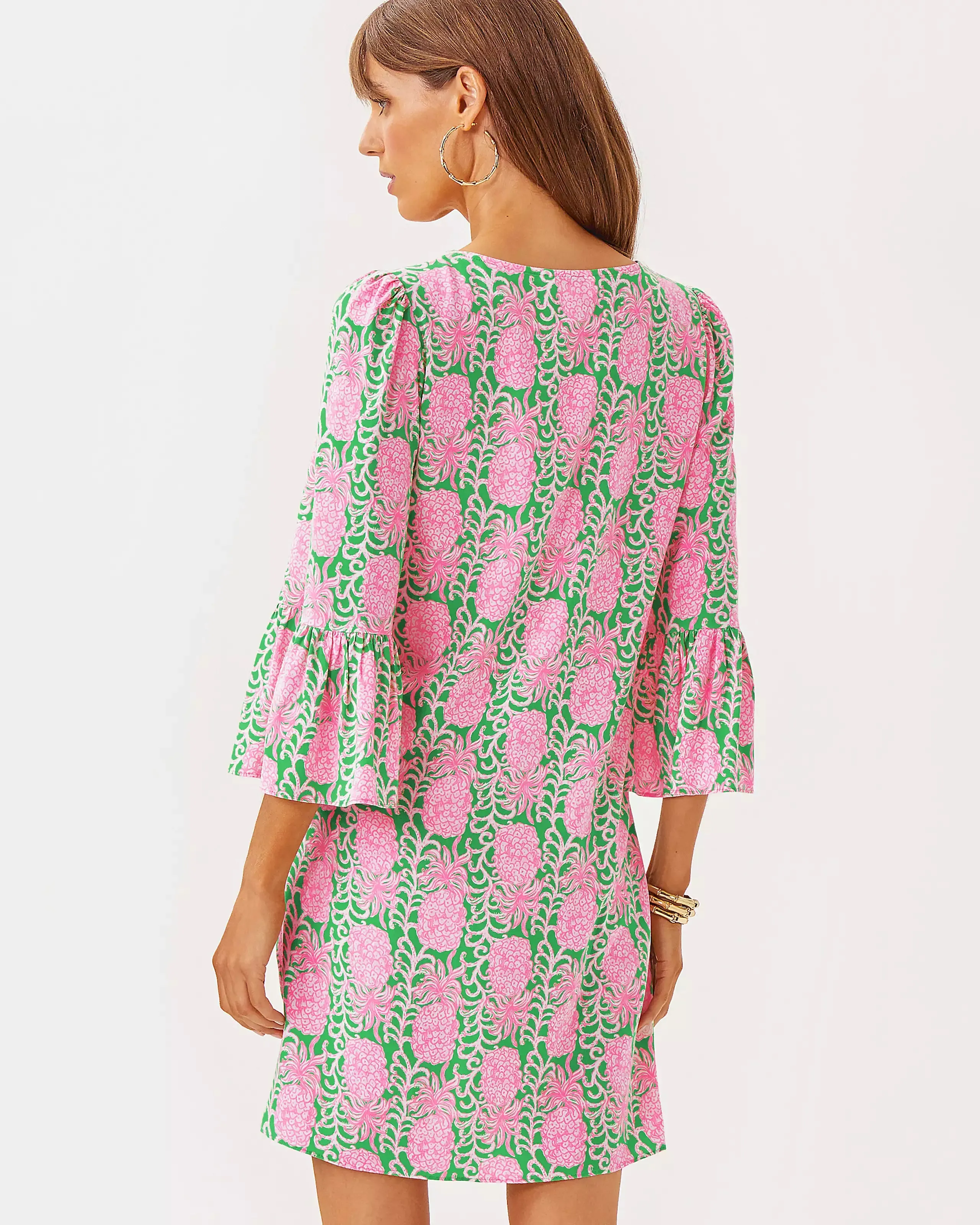 Danika 3/4 Sleeve Tunic Dress (Party Like A Pineapple)