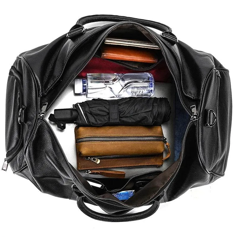 Designer Leather Travel Bag for Men & Women – Waterproof Duffle