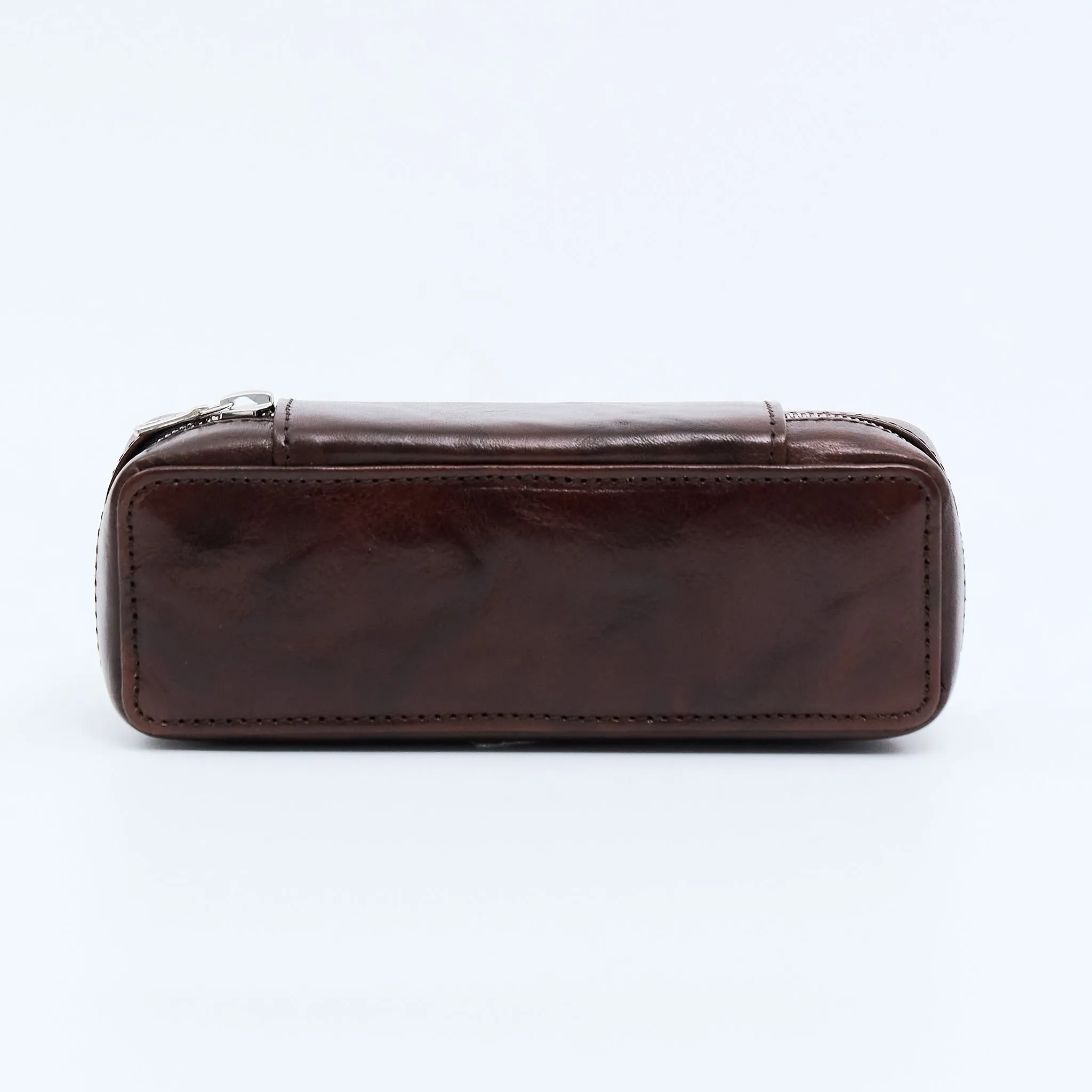 DISTRESSED DARK BROWN DUO POUCH FOR TWO WATCHES