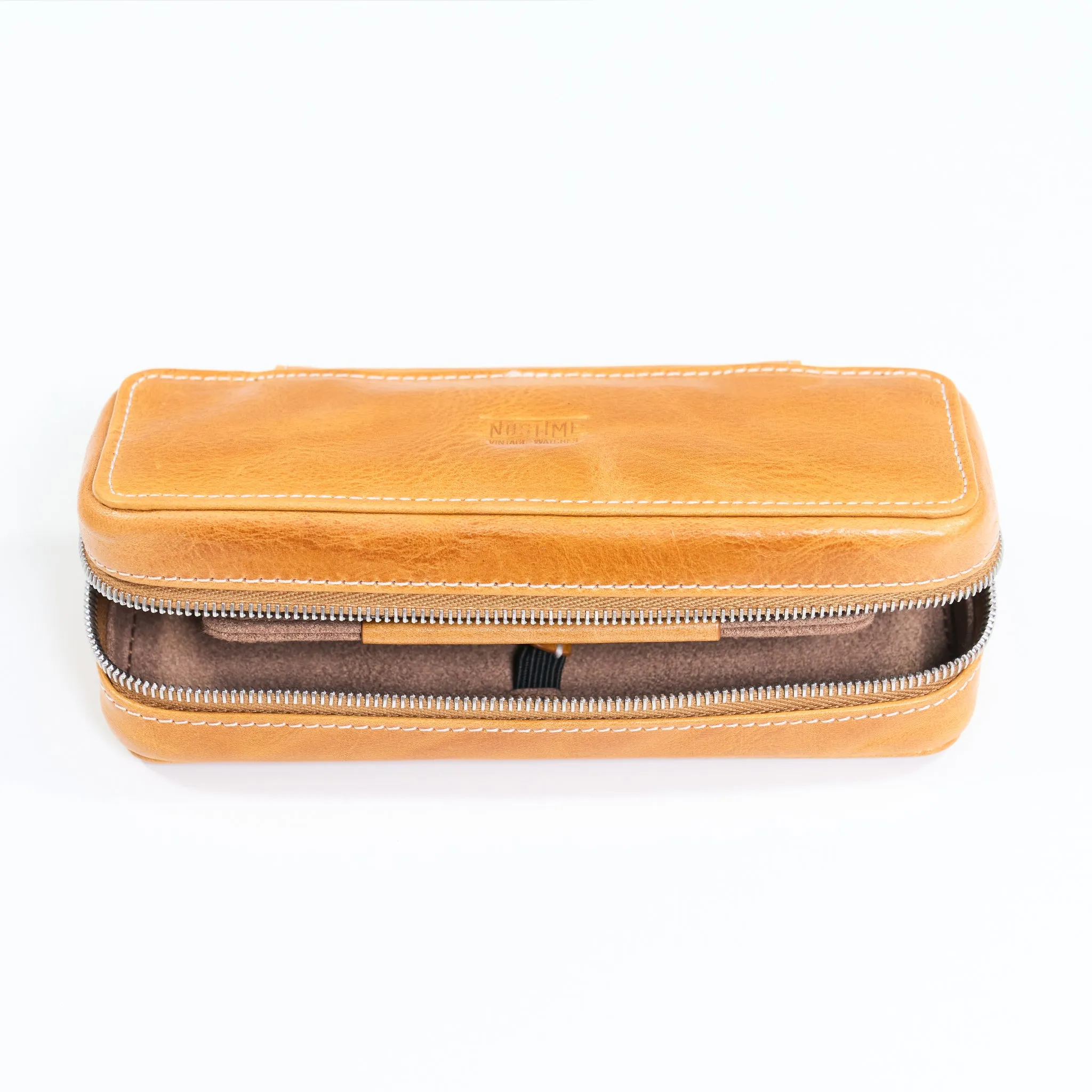 DISTRESSED MIEL DUO POUCH FOR TWO WATCHES
