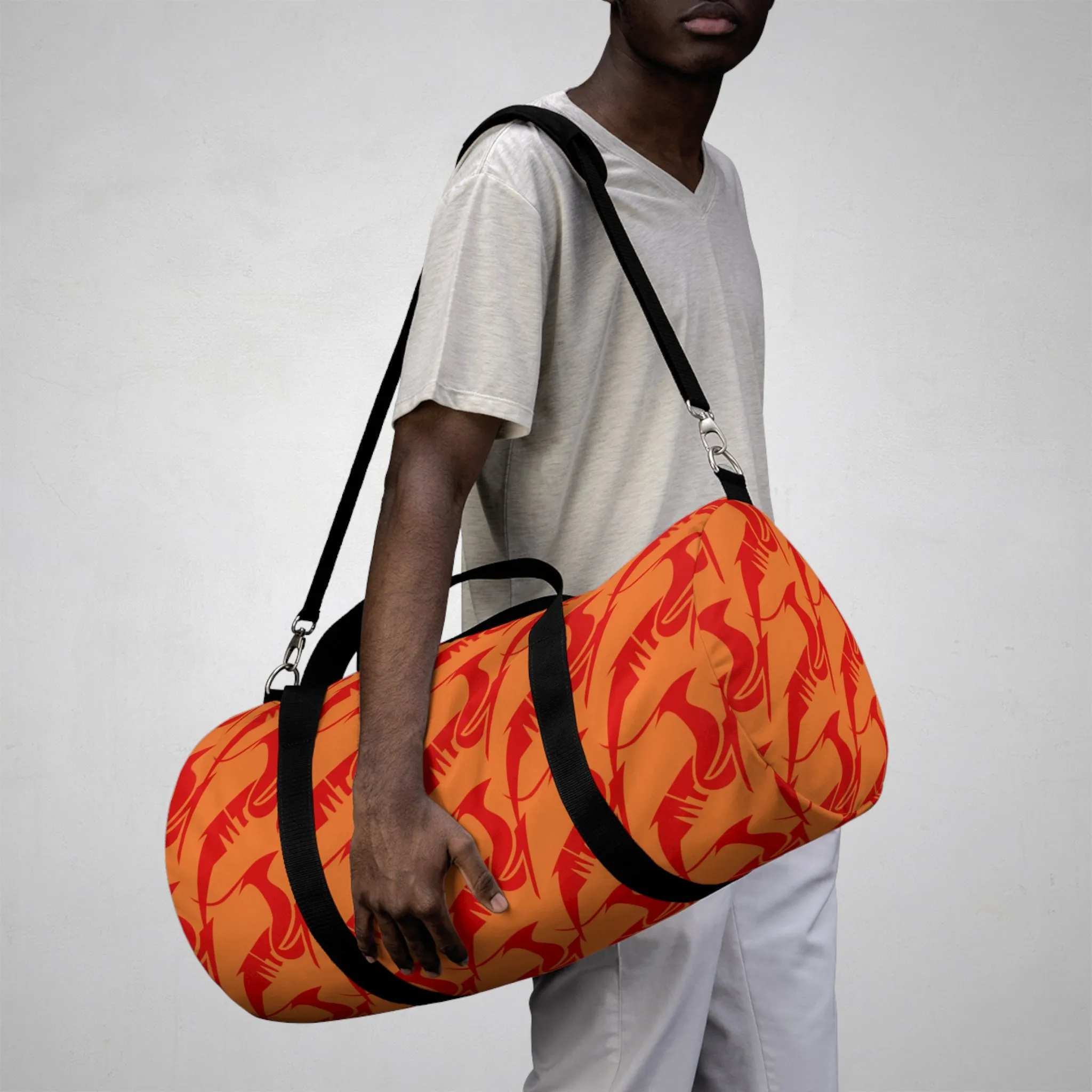 Duffel Bag Red on Orange