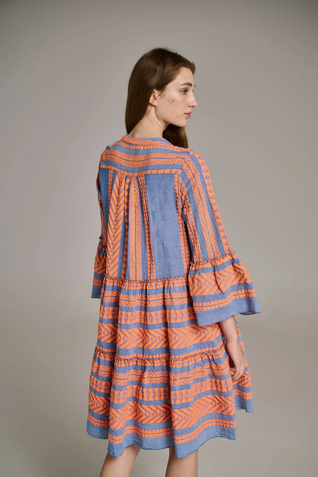 ELLA MIDI - ORANGE/BLUE
