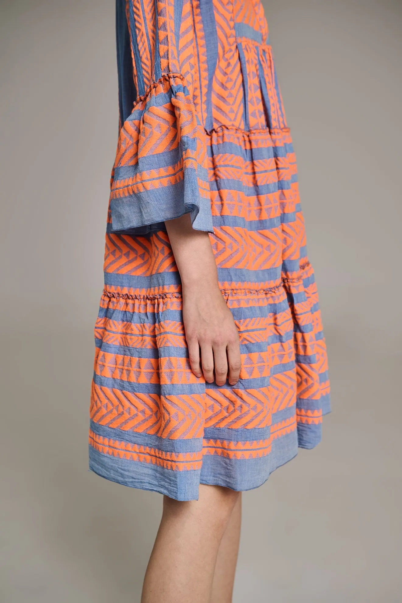 ELLA MIDI - ORANGE/BLUE