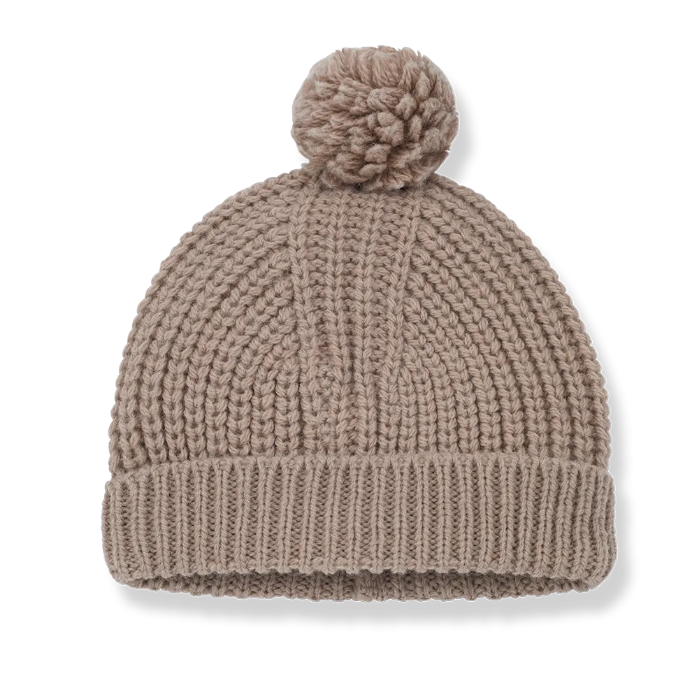Erna Old Rose Pom Pom Beanie