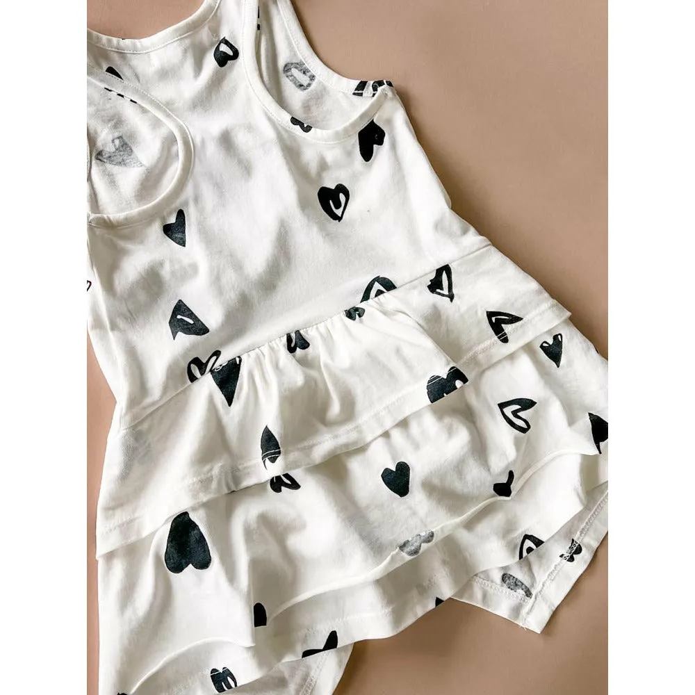 Etta-Heart Tunic top | White