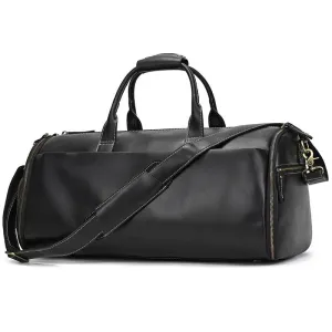 Fashion Leather Duffel Bag – Folding Bag for Suits and Travel
