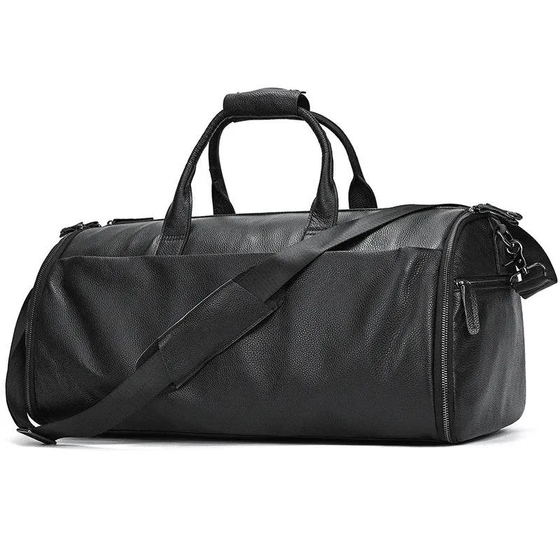 Fashion Leather Duffel Bag – Folding Bag for Suits and Travel
