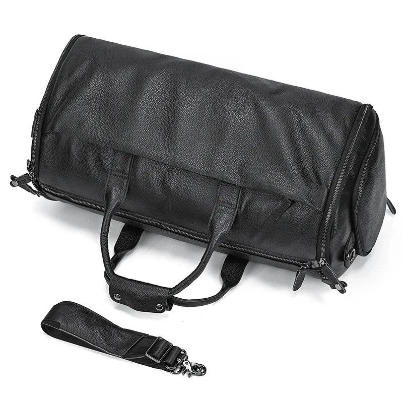 Fashion Leather Duffel Bag – Folding Bag for Suits and Travel