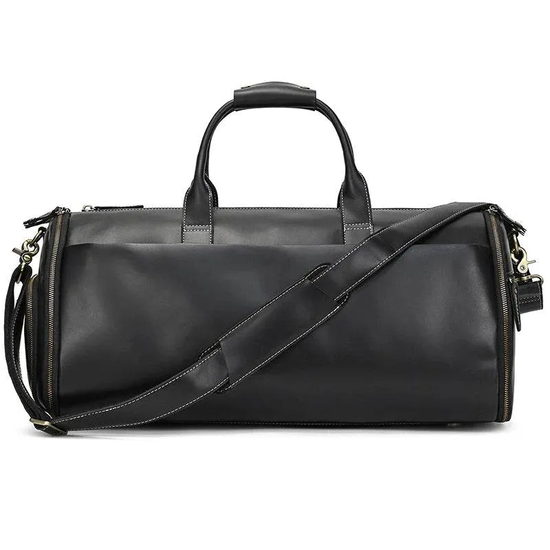 Fashion Leather Duffel Bag – Folding Bag for Suits and Travel