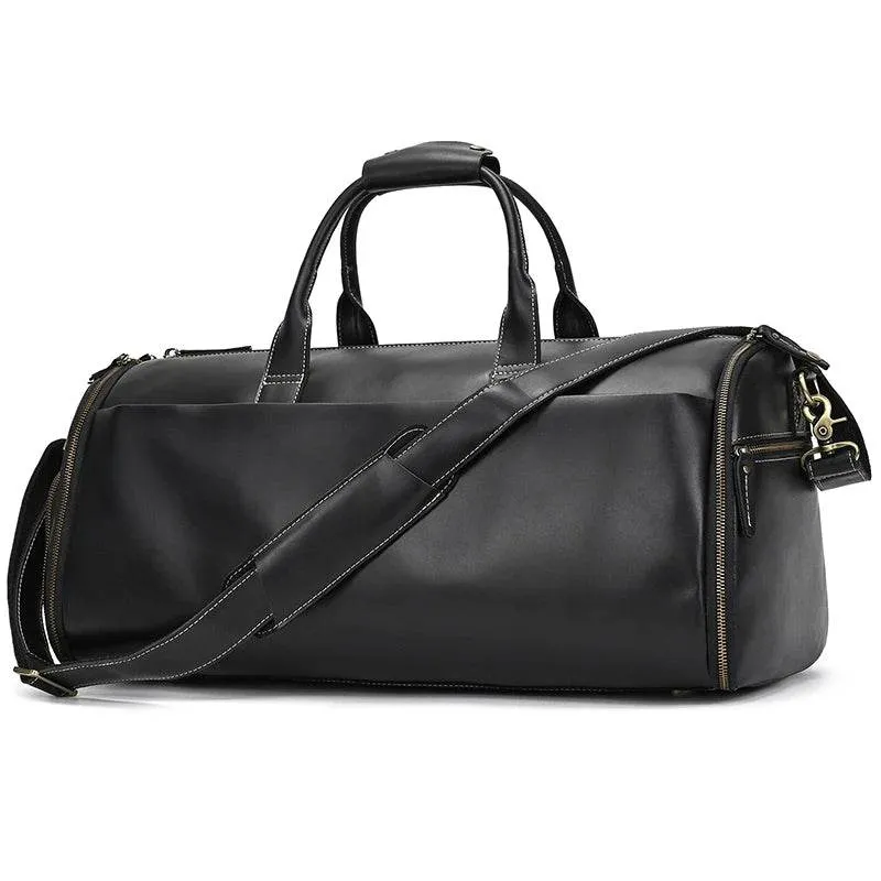 Fashion Leather Duffel Bag – Folding Bag for Suits and Travel