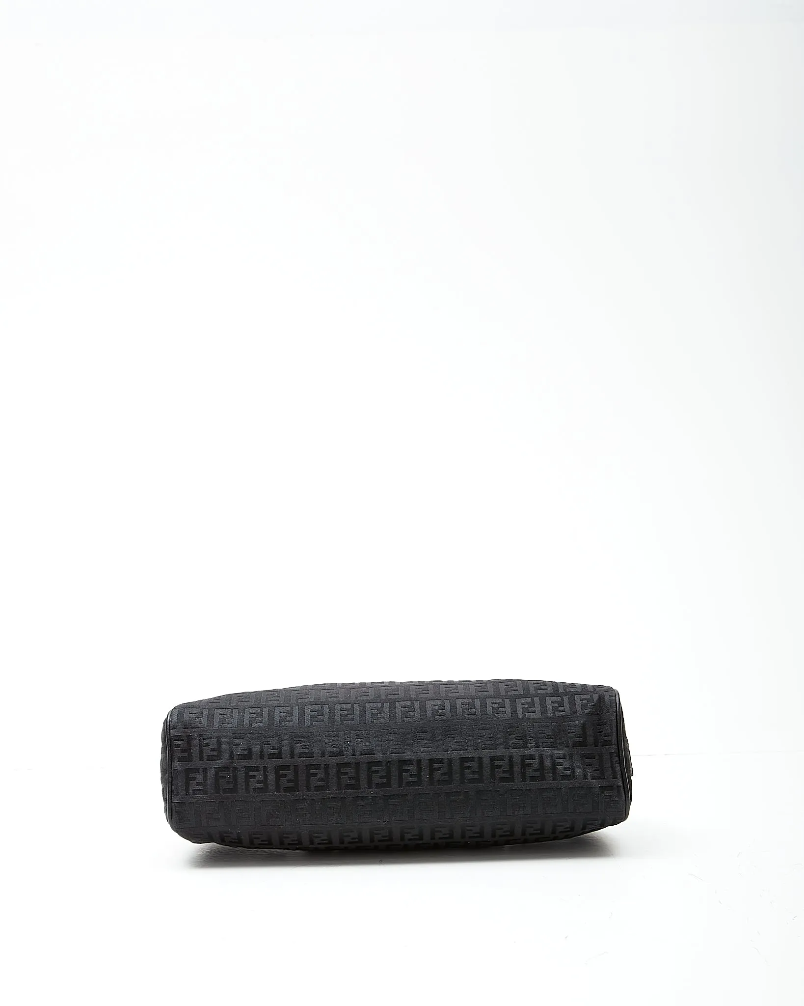Fendi Black Zucchino Canvas Top Handle Shoulder Bag
