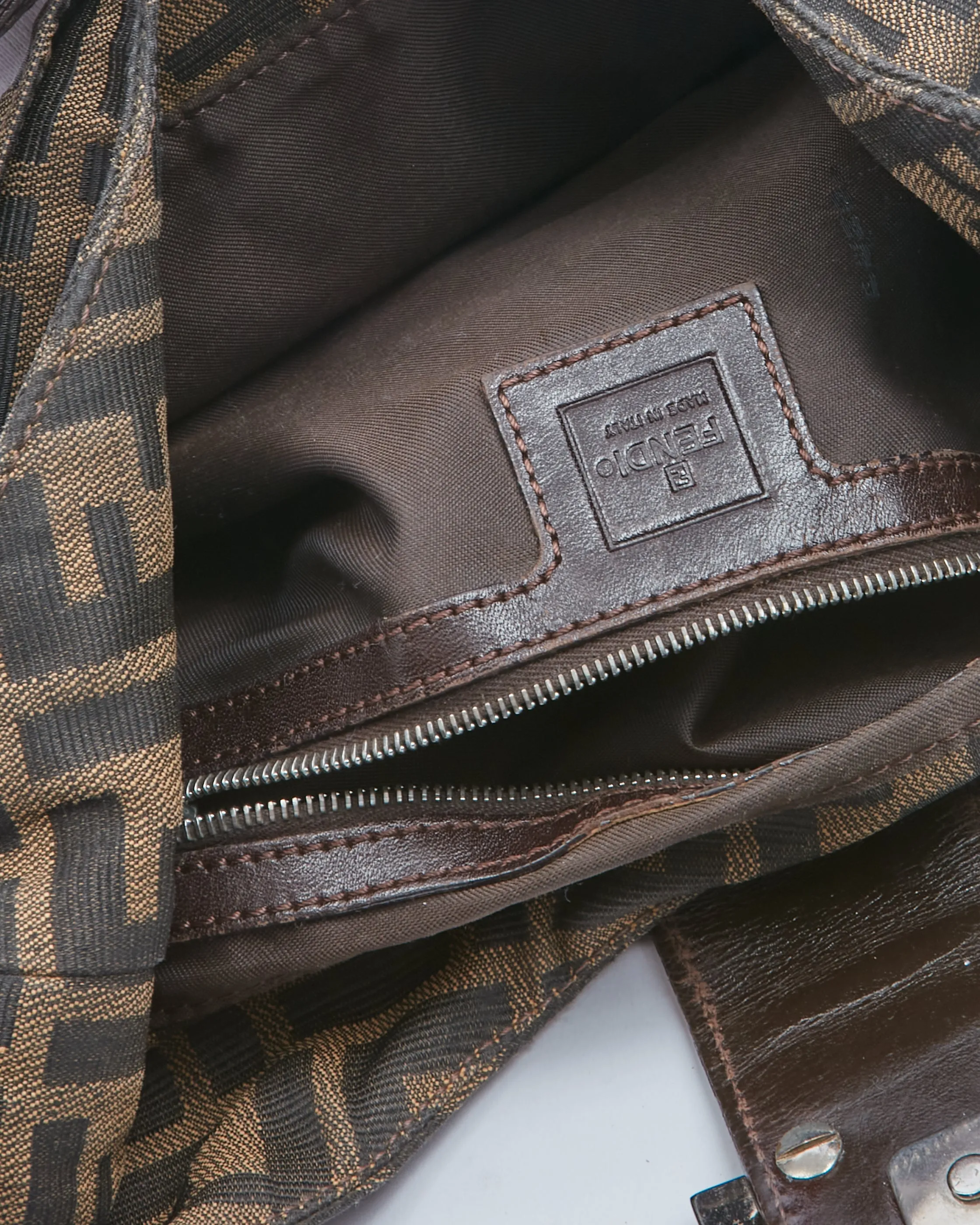 Fendi Zucca Print Canvas Shoulder Bag