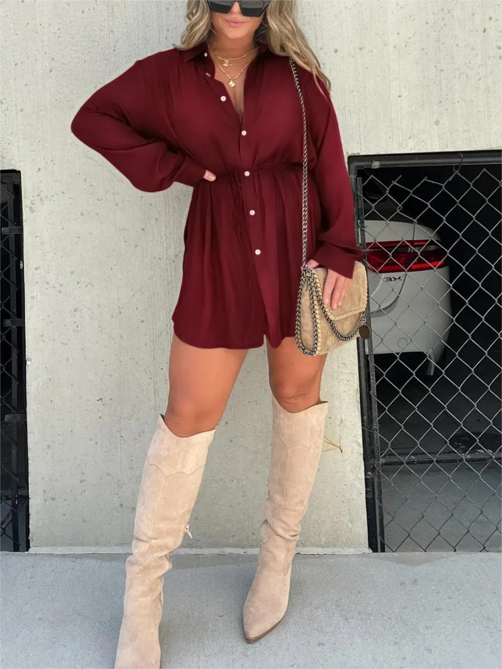 Flavia® | Satin Overnight Romper Tunic Set