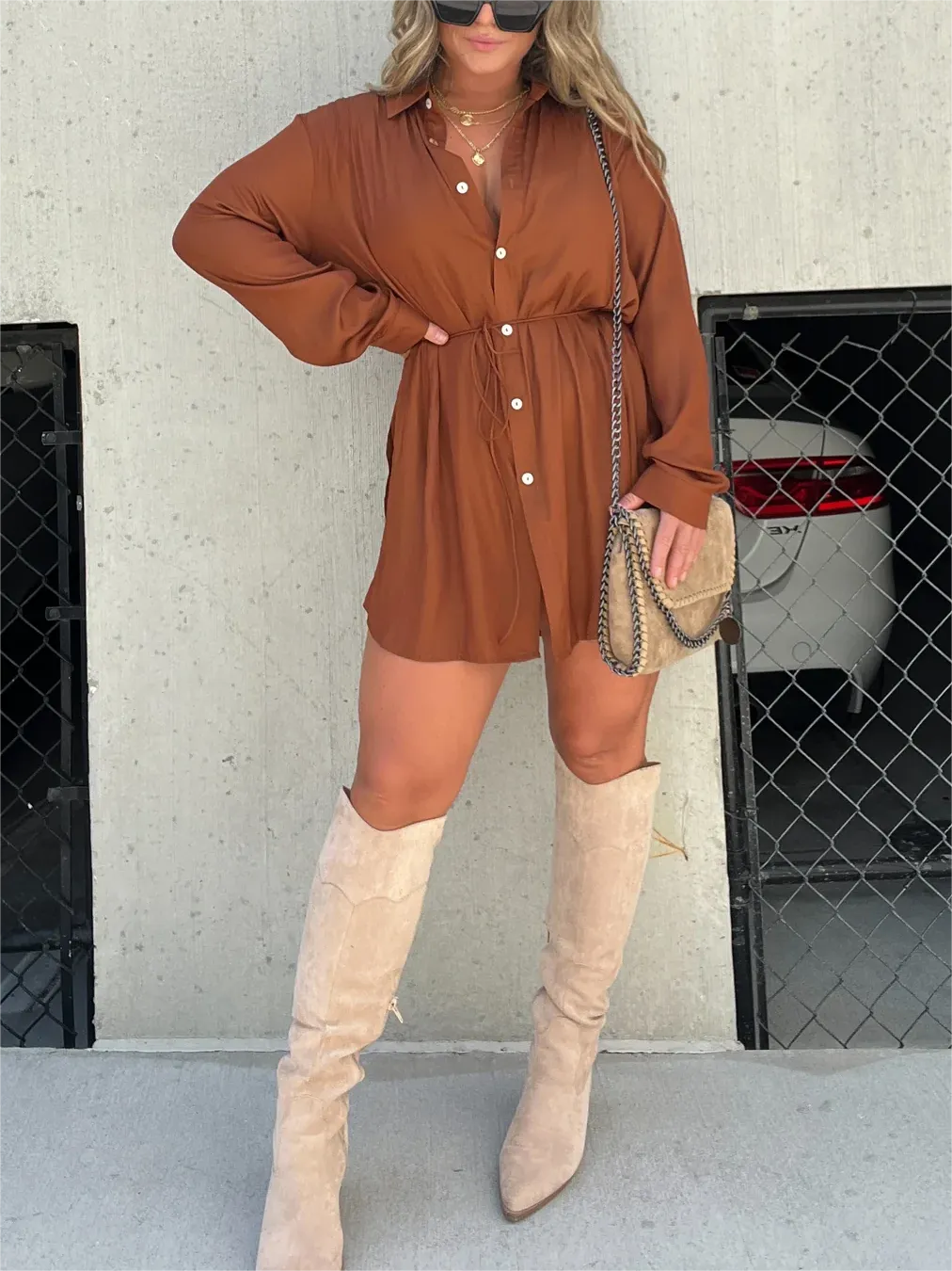 Flavia® | Satin Overnight Romper Tunic Set