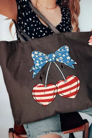 Freedom Cherries Canvas Jumbo Tote