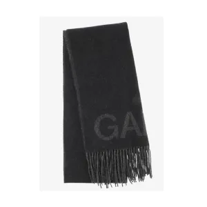 FRINGED WOOL SCARF | BLACK