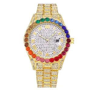 Full Diamond Belt Watch Women Roman literal Party Jewelry